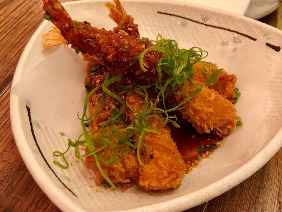 Potato Croquette & Shrimp Tempura